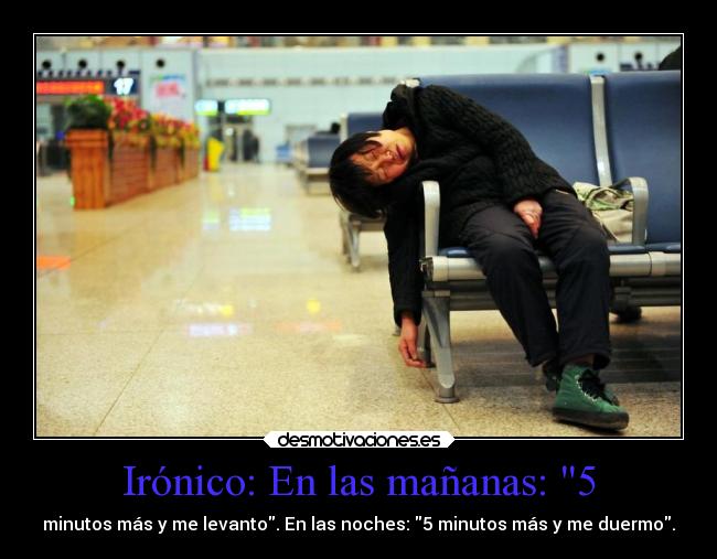 Irónico: En las mañanas: 5 -