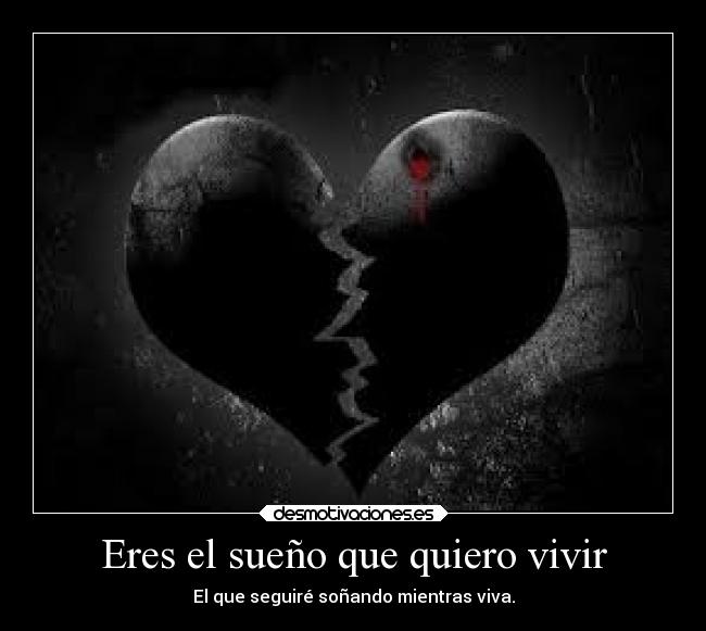 Eres el sueño que quiero vivir - El que seguiré soñando mientras viva.