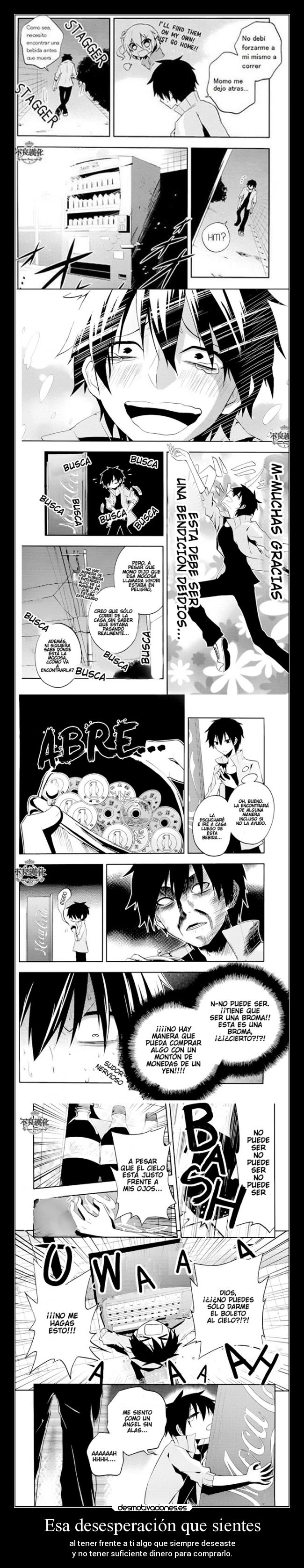 carteles tristeza promesas anime desesperar comprar desmotivaciones