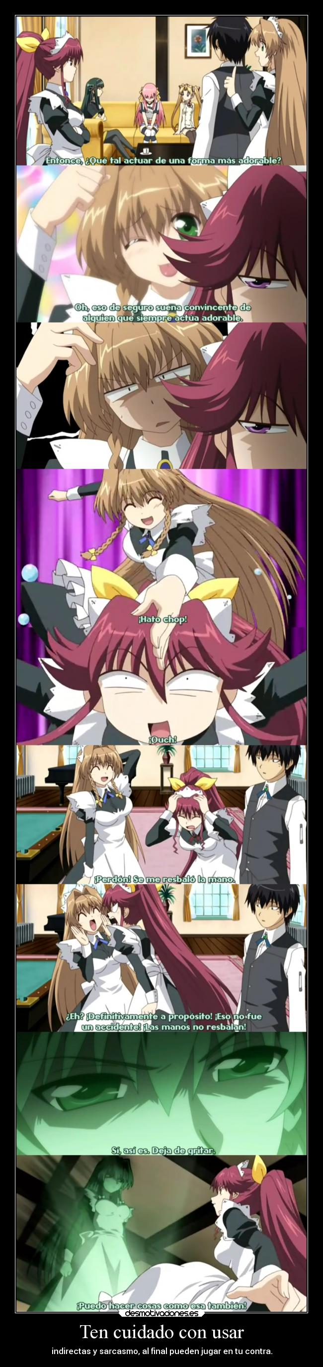 carteles vida anime tener cuidado usar indirecta sarcasmo final jugar contra raptorhunters desmotivaciones