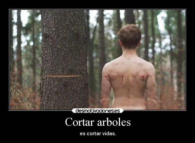 Cortar arboles - es cortar vidas.