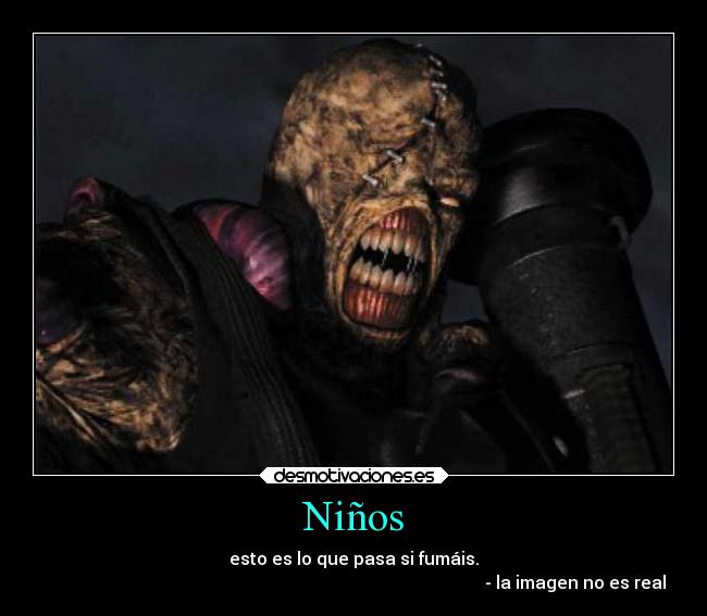 Niños - esto es lo que pasa si fumáis.
- la imagen no es real
