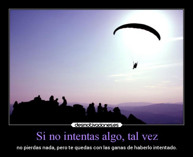 carteles vida intentar aventura paracaidas desmotivaciones