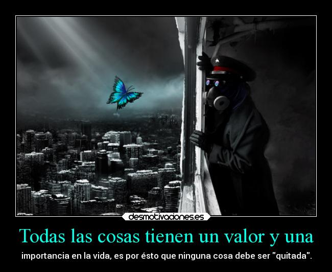 Todas las cosas tienen un valor y una -