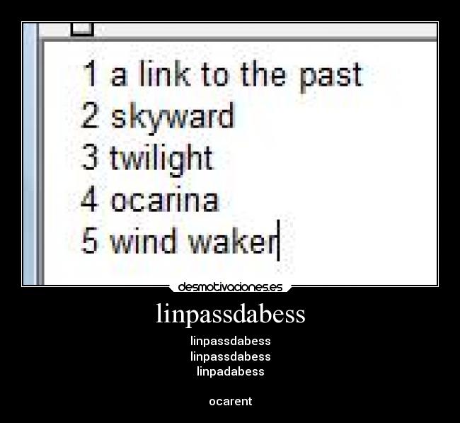 linpassdabess - linpassdabess
linpassdabess
linpadabess

ocarent