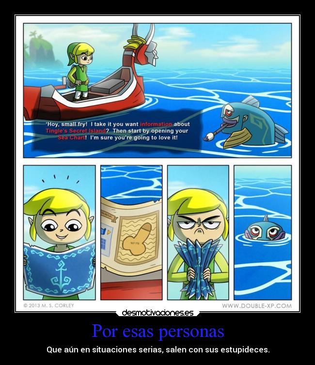 carteles videojuegos humor seriedad the legend zelda wind waker tloz link pito lol desmotivaciones