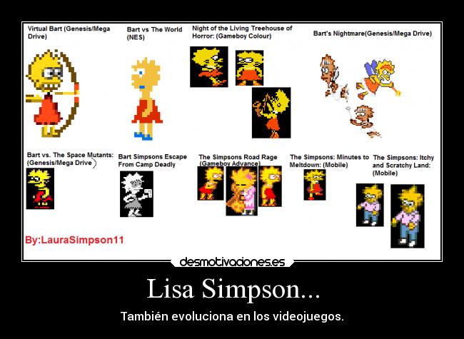 Lisa Simpson... - También evoluciona en los videojuegos.