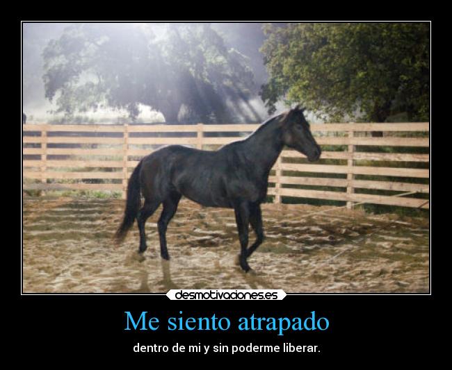 Me siento atrapado - dentro de mi y sin poderme liberar.