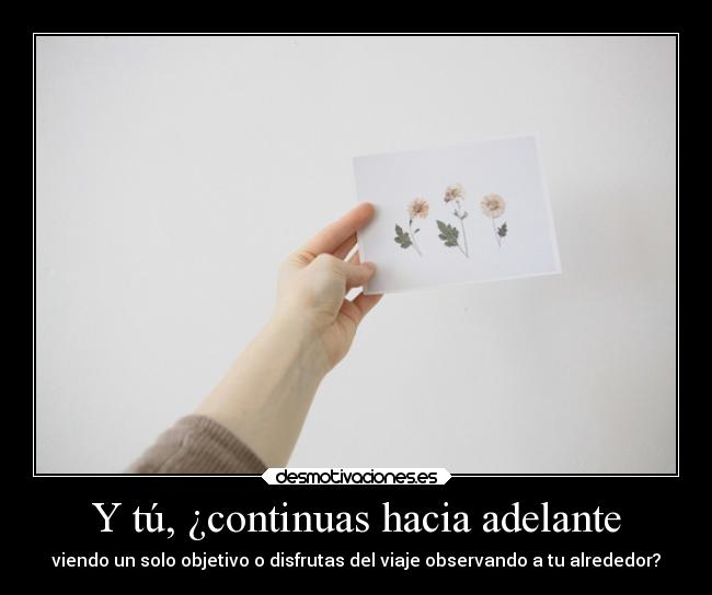 Y tú, ¿continuas hacia adelante -