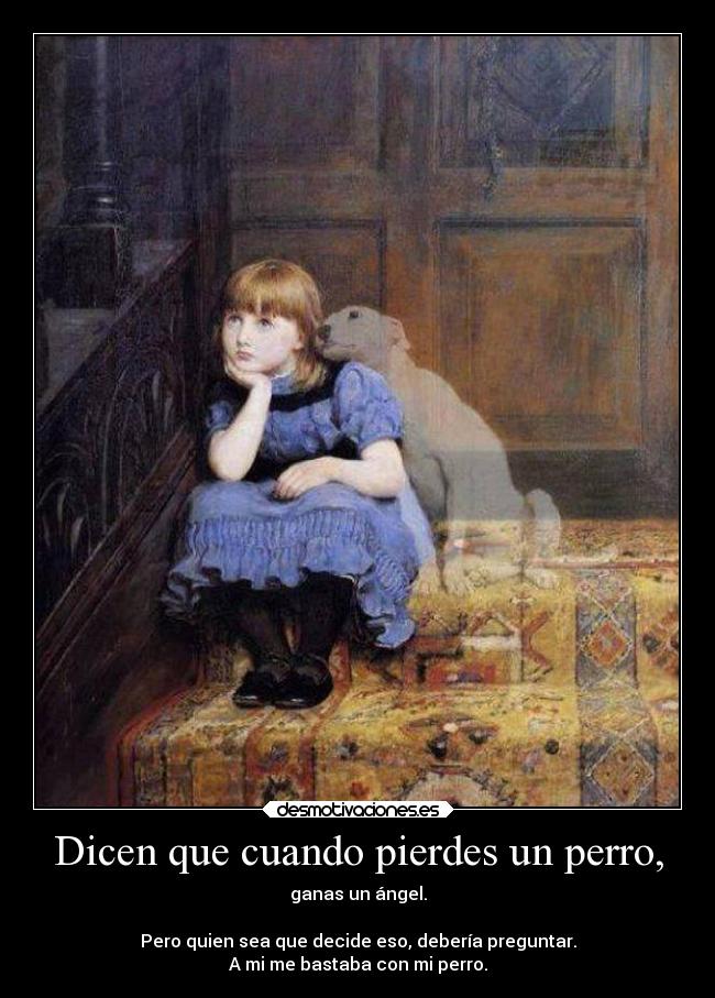 Dicen que cuando pierdes un perro, -