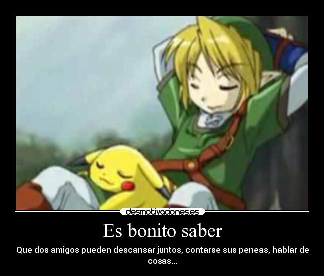 carteles amigos pokemon link contarse cosas descanso compania desmotivaciones