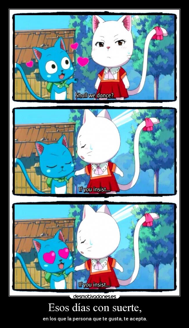 carteles amistad amor anime fairy tail gustar happy charle desmotivaciones