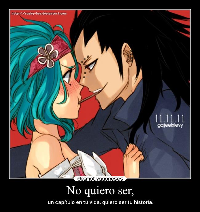 carteles amor anime gale fairy tail gajeel levy desmotivaciones