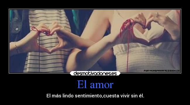El amor - El más lindo sentimiento,cuesta vivir sin él.