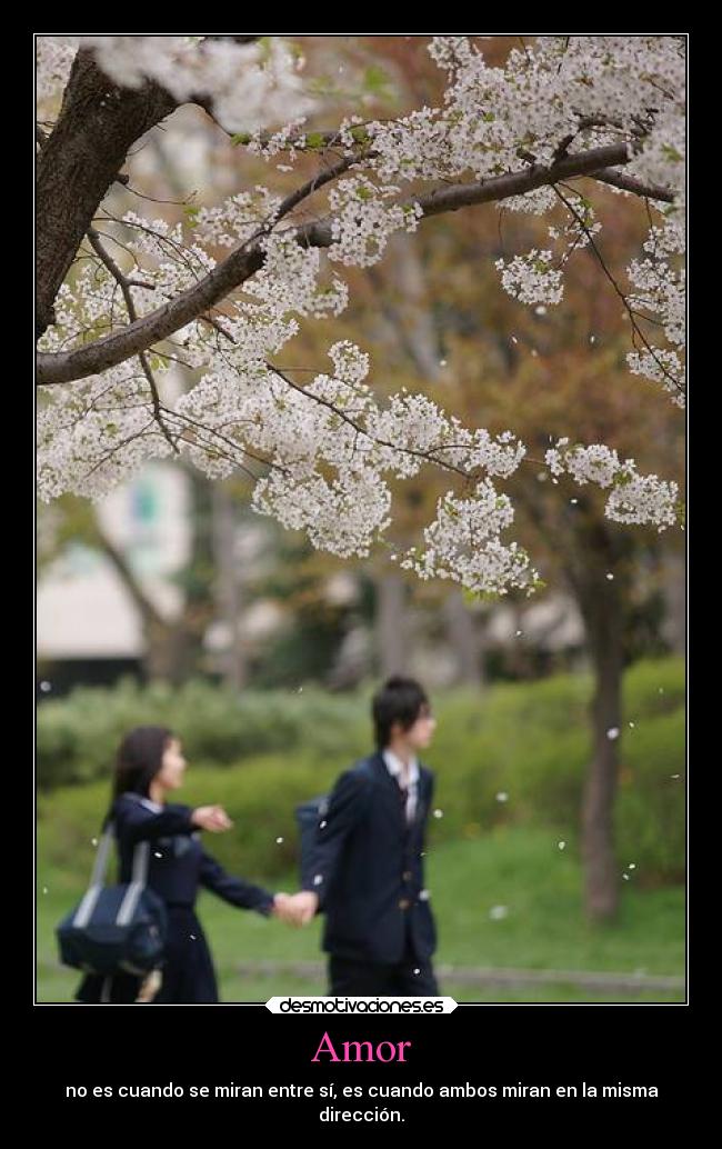 Amor - no es cuando se miran entre sí, es cuando ambos miran en la misma
dirección.