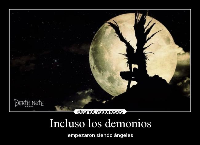 carteles anime angeles demonios death note manga desmotivaciones