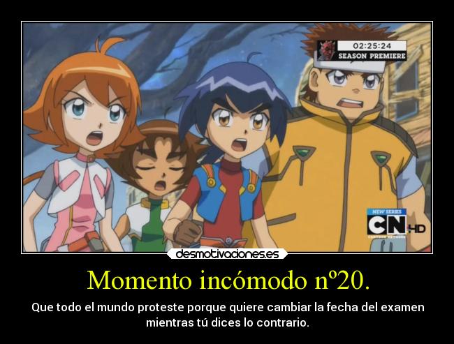 carteles anime examenes que quieren cambiarse desmotivaciones