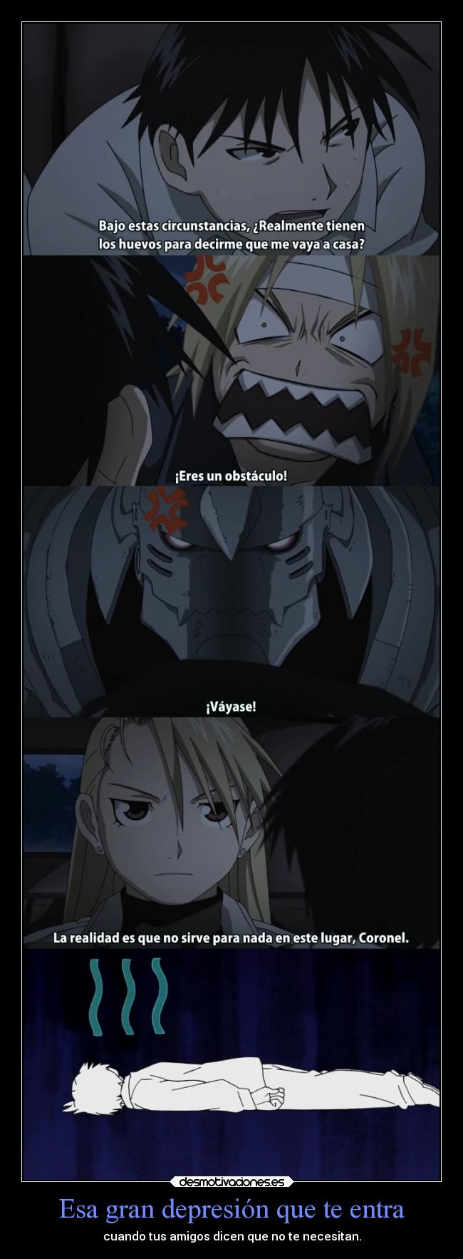 carteles anime fullmetal alchemist clandominadores ejercitodemar desmotivaciones