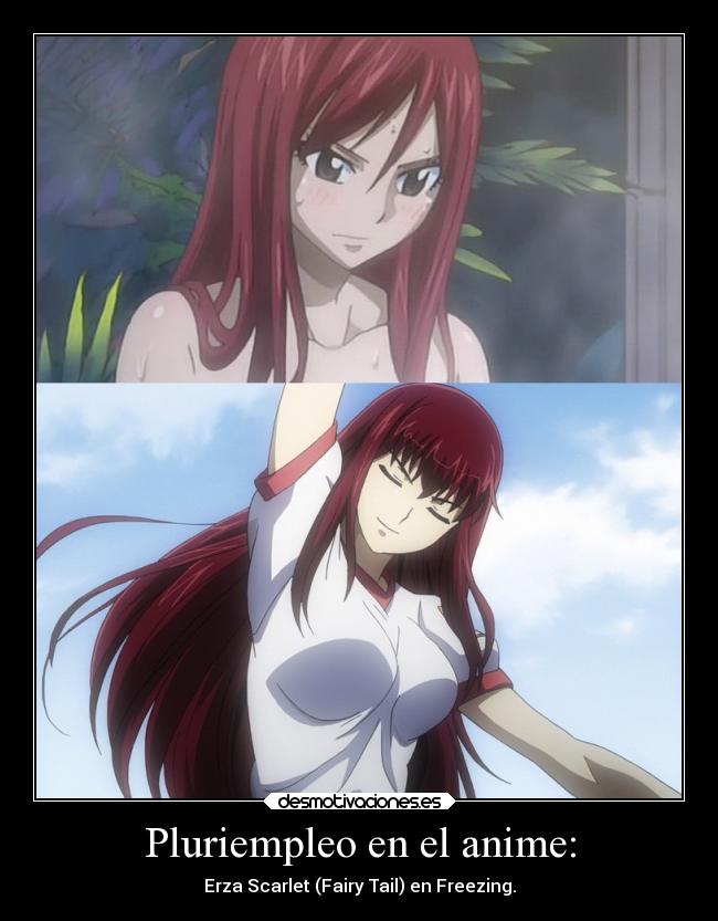 Pluriempleo en el anime: - Erza Scarlet (Fairy Tail) en Freezing.