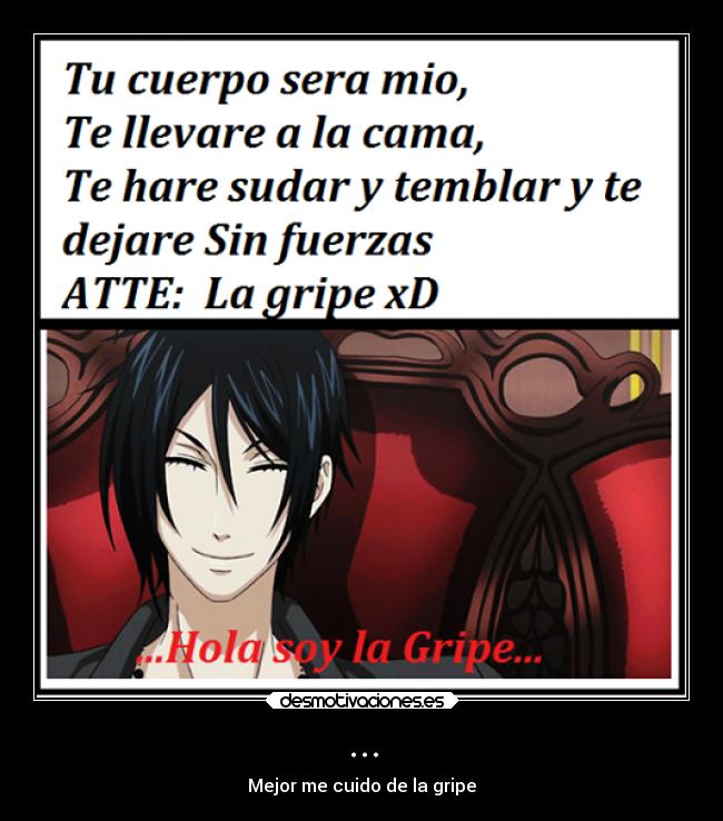 carteles anime kuroshitsuji gripe desmotivaciones