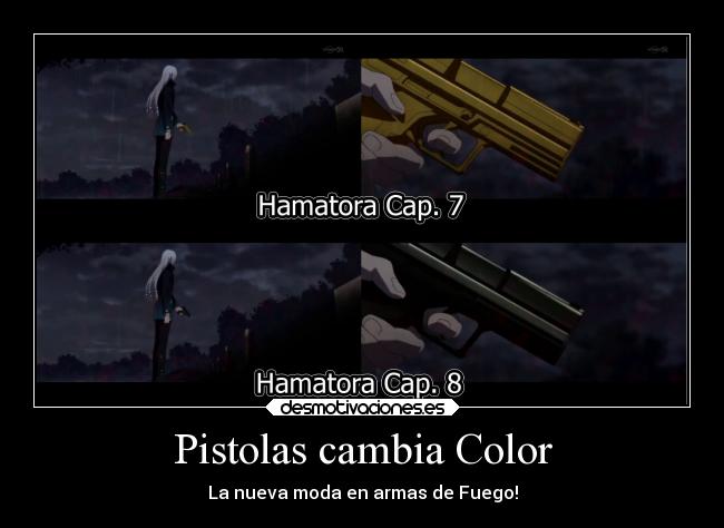 carteles anime mugiwaraclan hamatora pistolas color cambiante queloco desmotivaciones