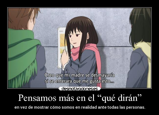 carteles anime noragami escondiendo gustos hobbies doni desmotivaciones