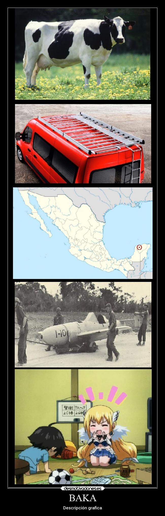 carteles anime palabra significado vaca baca baka descripcion grafica desmotivaciones