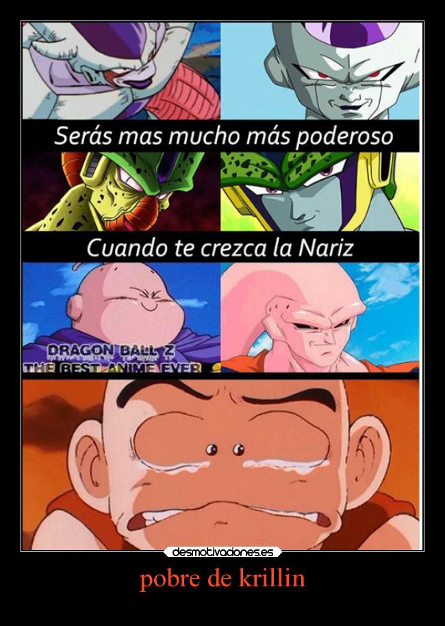 carteles anime pobre krillin ajajaaa desmotivaciones