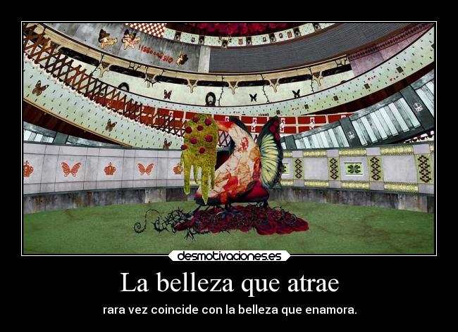 La belleza que atrae - rara vez coincide con la belleza que enamora.