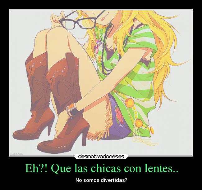 carteles anime vocaloid lentes chicas desmotivaciones