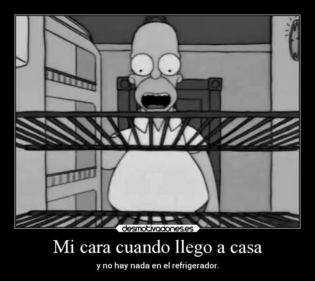 Mi cara cuando llego a casa - y no hay nada en el refrigerador.