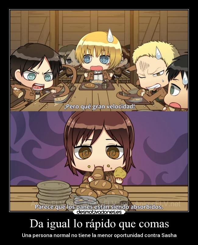 Da igual lo rápido que comas - Una persona normal no tiene la menor oportunidad contra Sasha