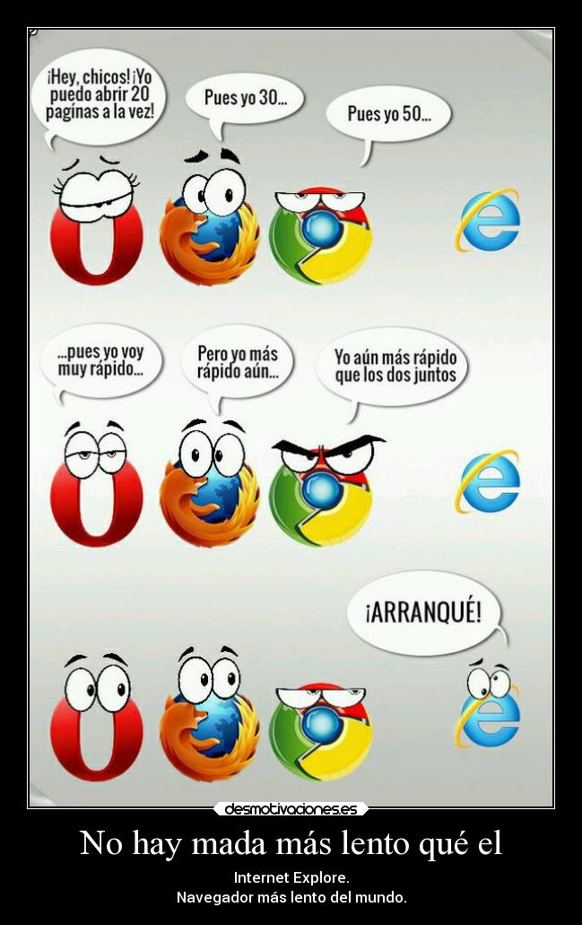No hay mada más lento qué el - Internet Explore.
Navegador más lento del mundo.