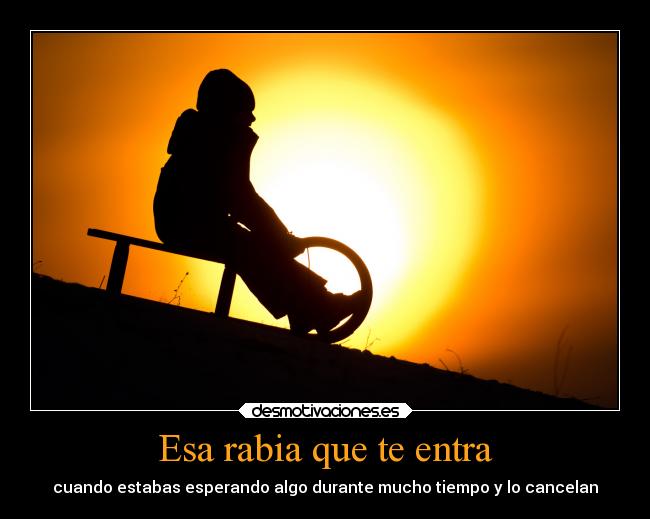 Esa rabia que te entra - cuando estabas esperando algo durante mucho tiempo y lo cancelan