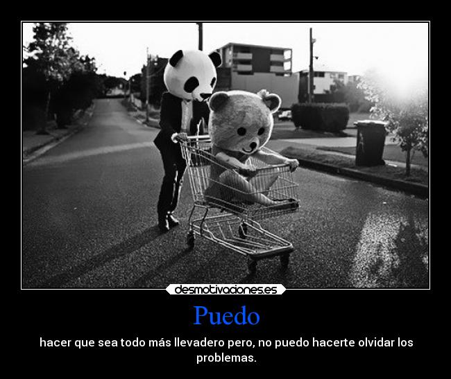 Puedo - hacer que sea todo más llevadero pero, no puedo hacerte olvidar los
problemas.