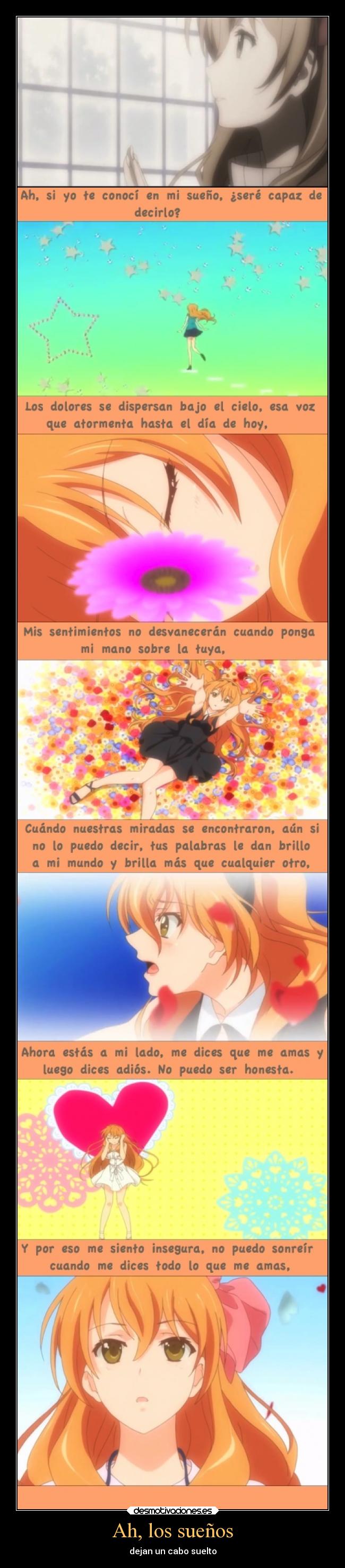 carteles desmotivaciones amor anime manga golden time opening yui horie the worlds end suenos kouko banri desmotivaciones