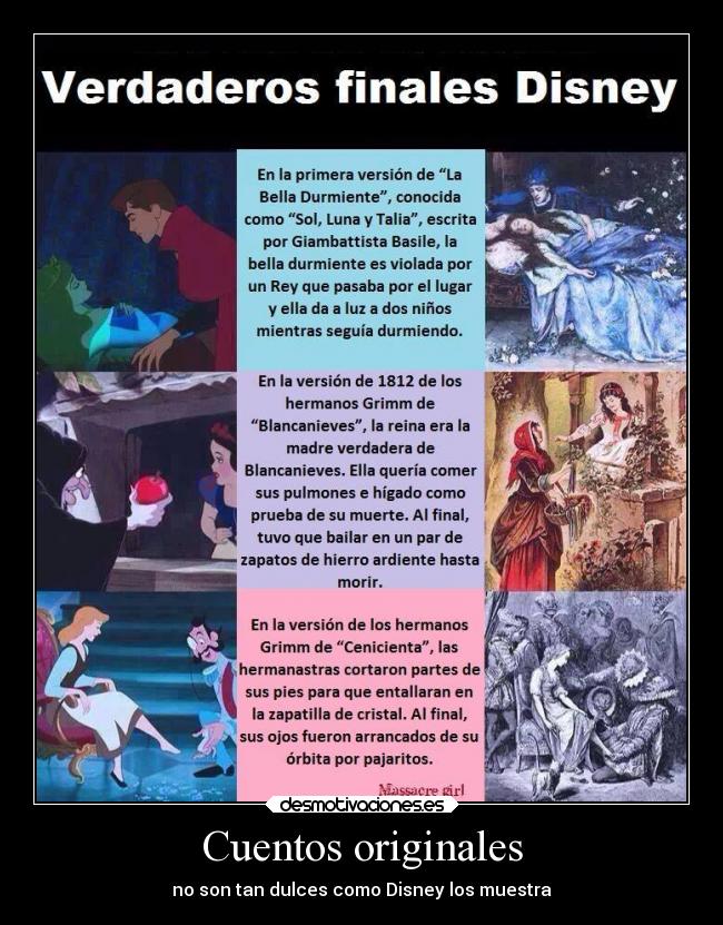 Cuentos originales - no son tan dulces como Disney los muestra