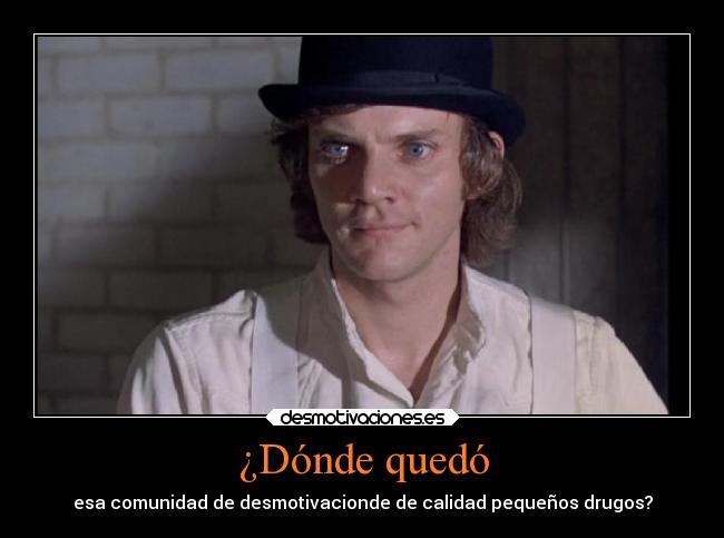 ¿Dónde quedó - esa comunidad de desmotivacionde de calidad pequeños drugos?