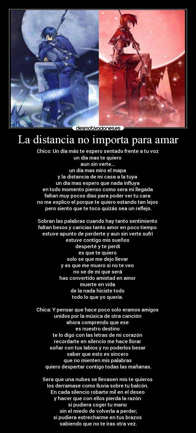 La distancia no importa para amar -