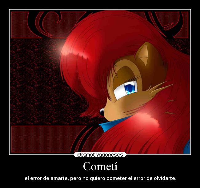 Cometí - el error de amarte, pero no quiero cometer el error de olvidarte.