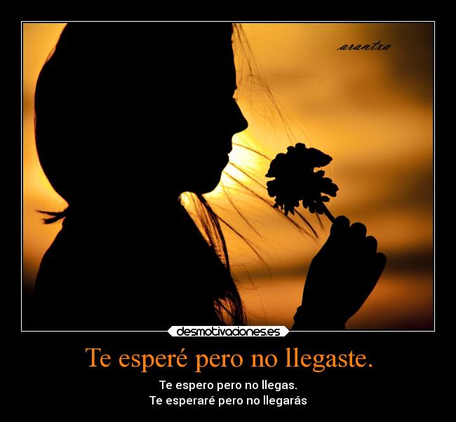 Te esperé pero no llegaste. - Te espero pero no llegas.
Te esperaré pero no llegarás