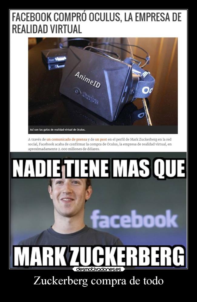 Zuckerberg compra de todo -