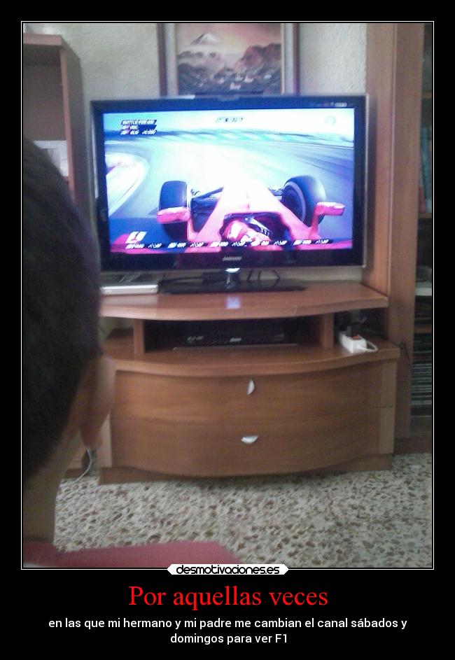 Por aquellas veces - en las que mi hermano y mi padre me cambian el canal sábados y
domingos para ver F1