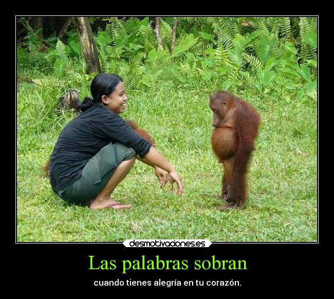 Las palabras sobran - cuando tienes alegría en tu corazón.