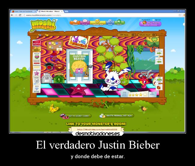 El verdadero Justin Bieber - y donde debe de estar.