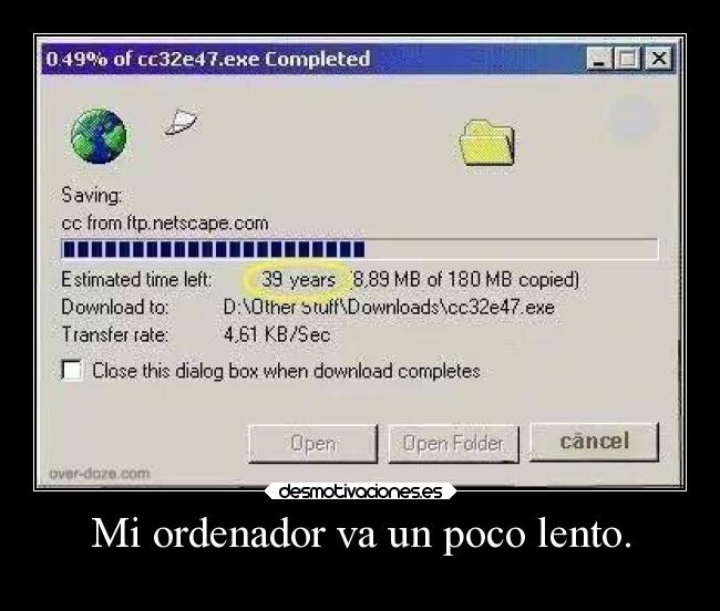 Mi ordenador va un poco lento. -