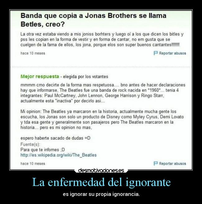 La enfermedad del ignorante -