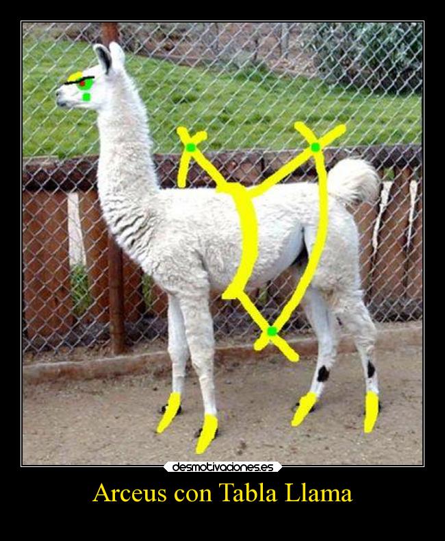 carteles imaginacion dios animales humor pokemon paint llama tablas mitologia leyenda sinnoh alpaca desmotivaciones