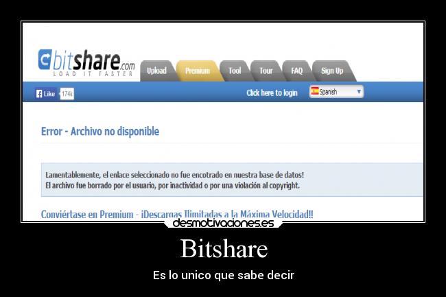 Bitshare - Es lo unico que sabe decir