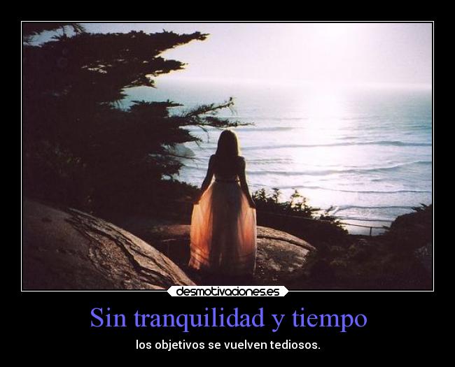 Sin tranquilidad y tiempo - los objetivos se vuelven tediosos.